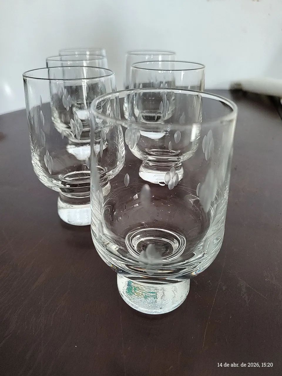 Jogo com 6 taças para coquetel em cristal 