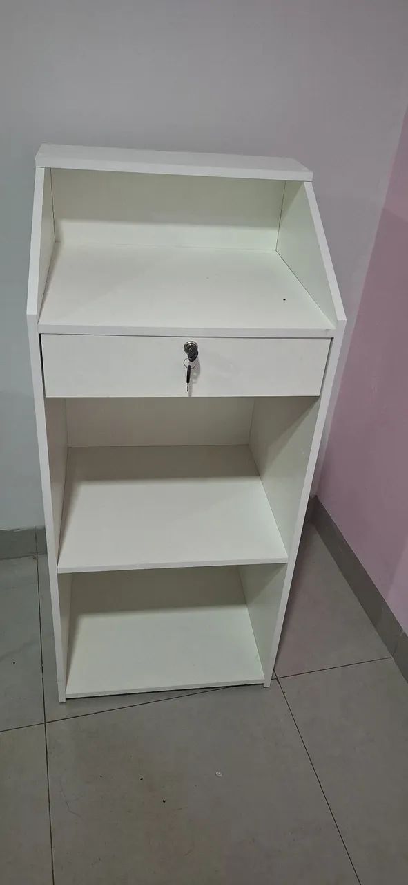 Balcão Caixa Para Loja Balcão Caixa Vallet Com gaveta Branco 100% MDF - Foto 4
