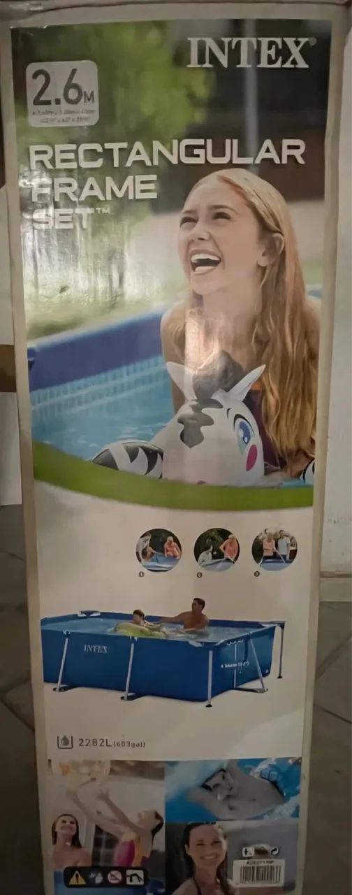 Piscina de Armar Retangular 2.282L Intex com Filtro - Foto 2
