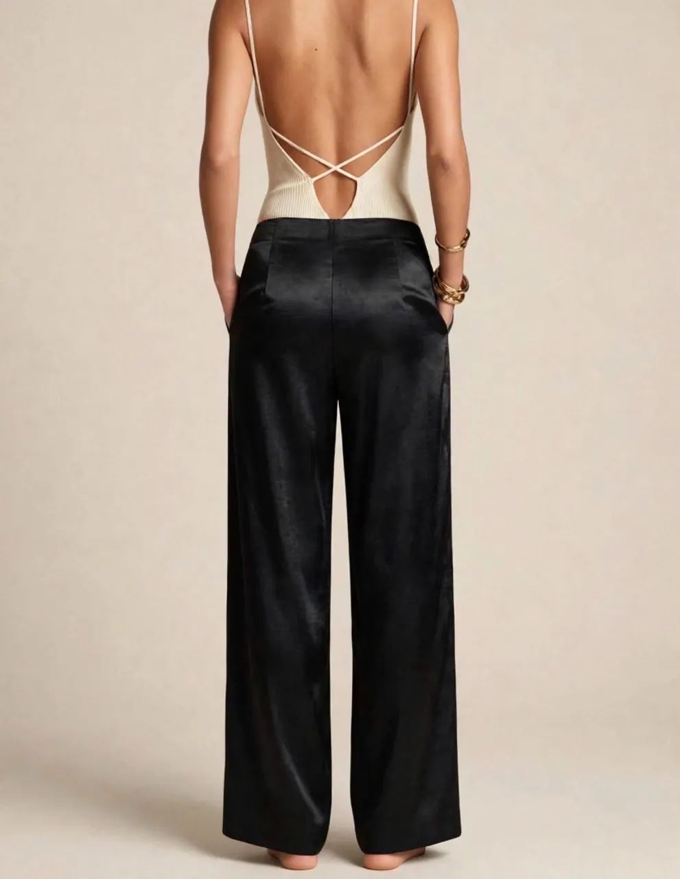 Calça wide leg acetinada  - Foto 2