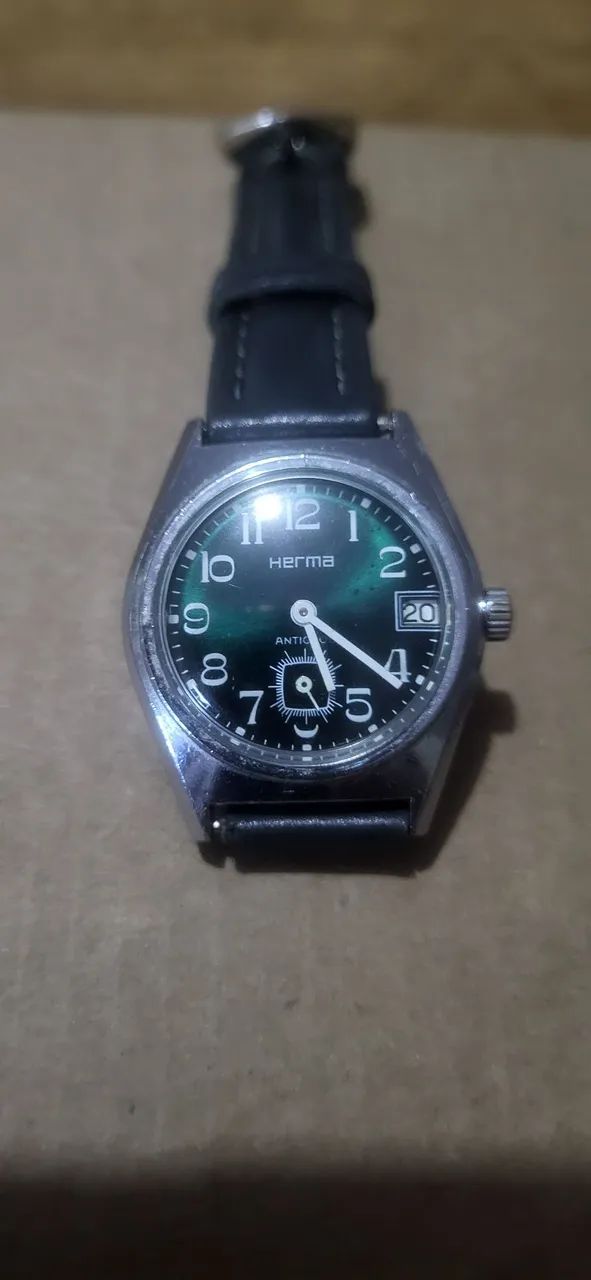 Relógio Suíço Herma a corda anos 60 revisado 32 mm de cx  - Foto 4