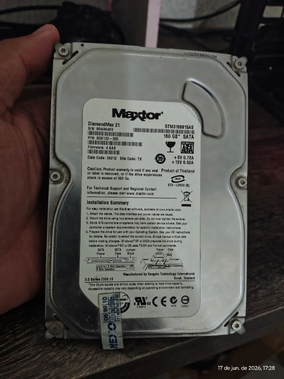 Hd Maxtor 160gb (com defeito)