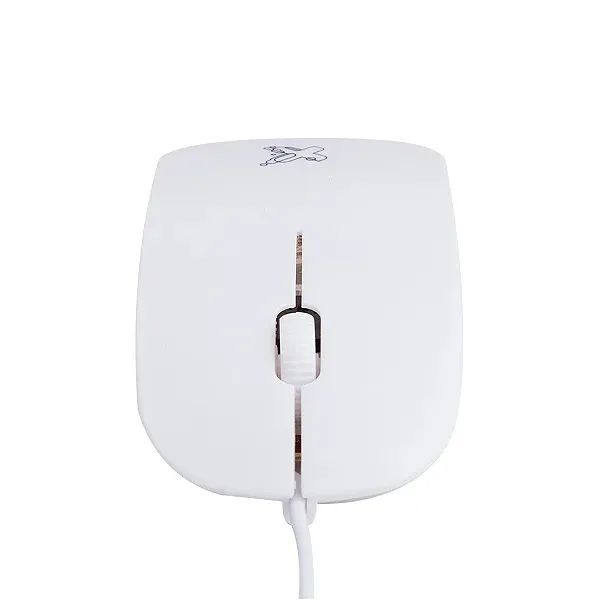 Mouse com Fio Optico USB 1200 DPI Ergonomico para PC e Notebook Branco - Maxprint Surface - Foto 4