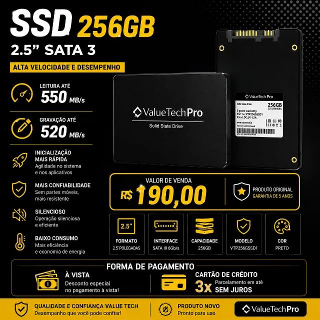 Vendo SSD VALUE TECH PRO 256 GB
