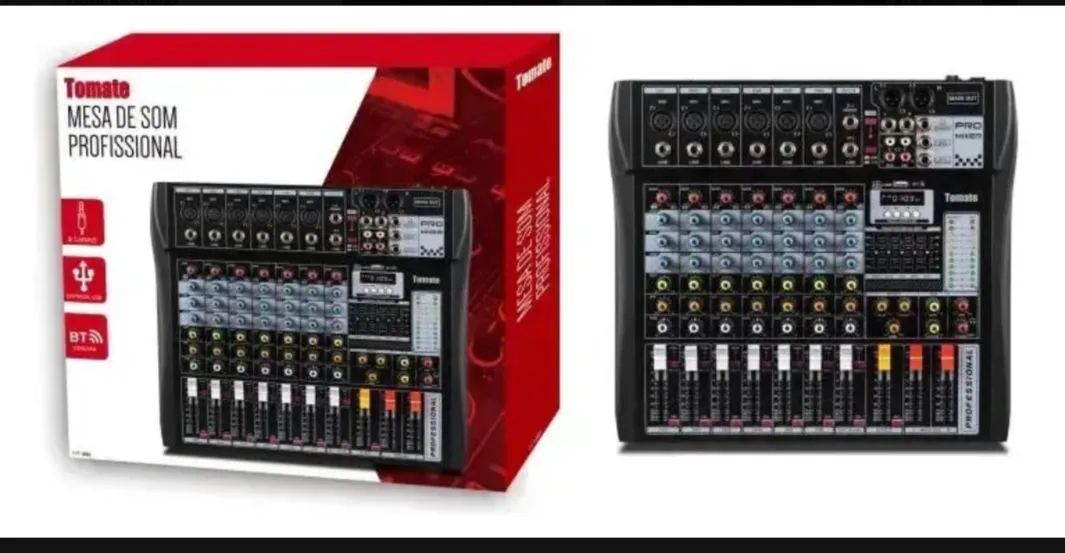 Mesa de som 8 canais nova