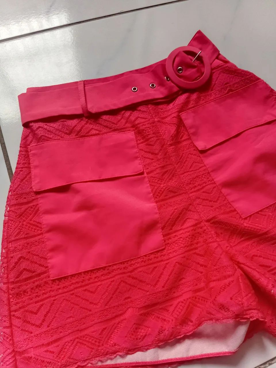 Short Laranja tam.36 (forma grande)/38 com cinto - Foto 4
