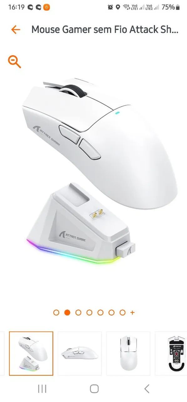  Mouse Gamer attack shark x11 com base de carregamento LACRADO - Foto 2