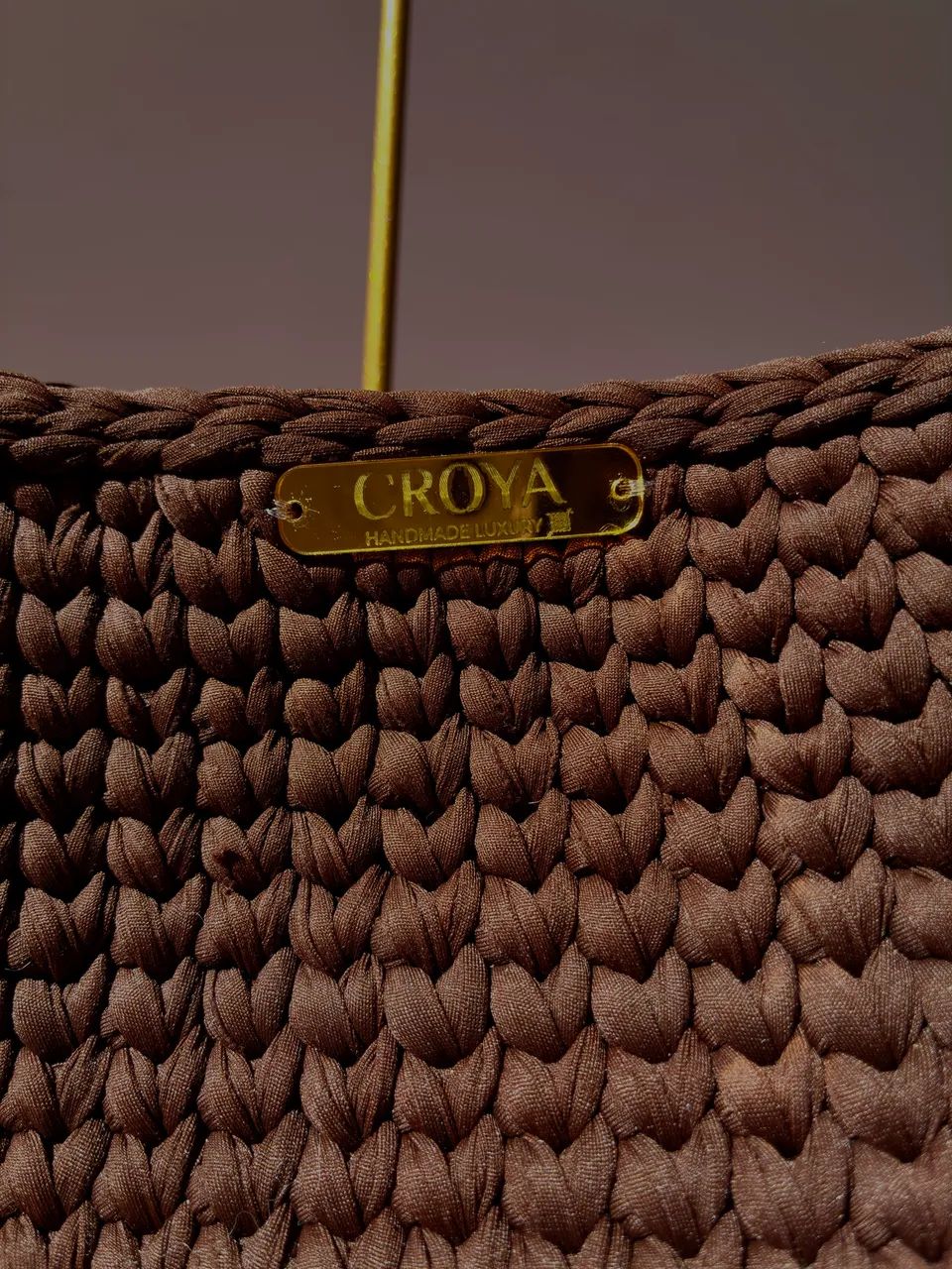 Bolsa de crochê marrom  - Foto 3