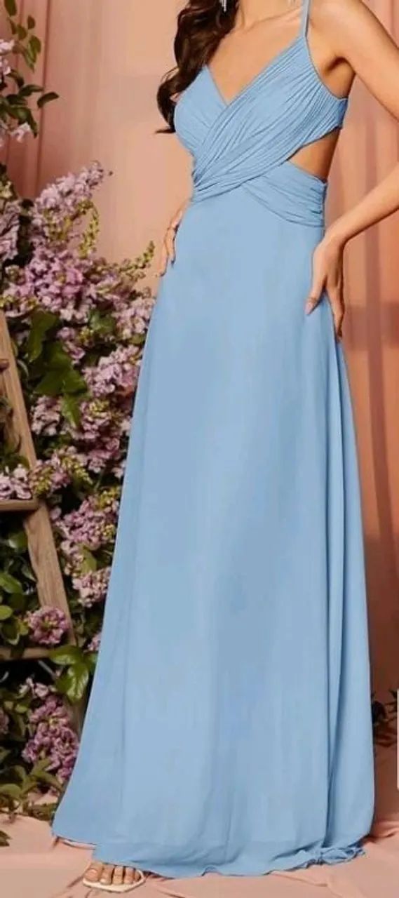 Vendo Vestido Azul(Usado 1 vez) - Foto 5