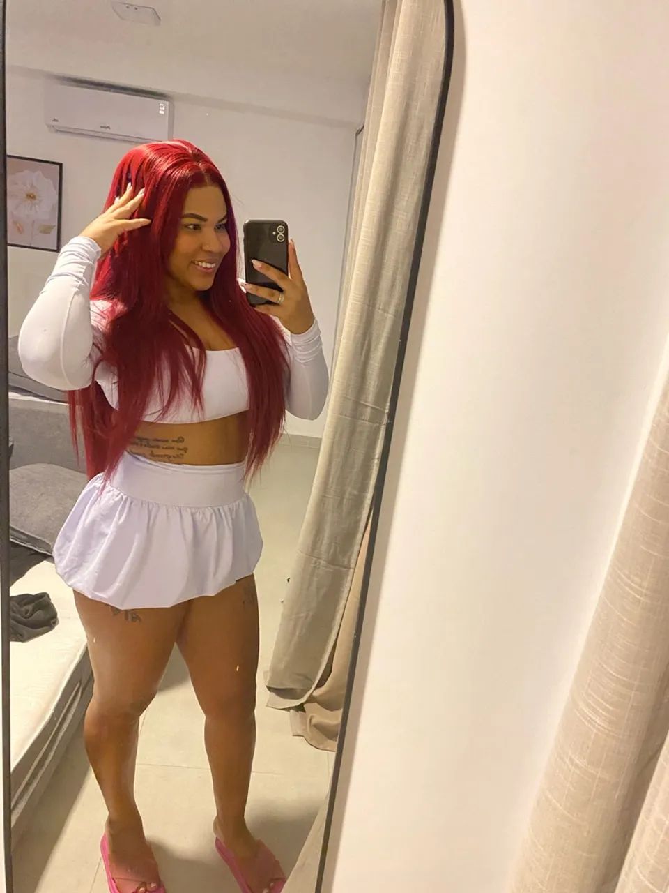 Conjunto Saia short Balone e croped branco 