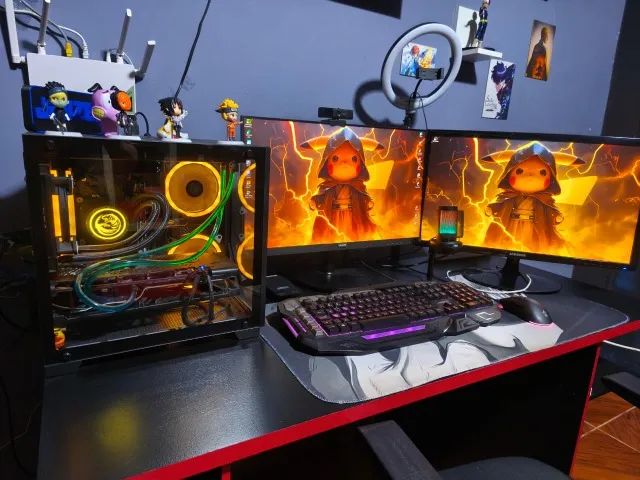 Pc gamer completo com 2 monitores ( avalio troca em celular como parte do pagamento )