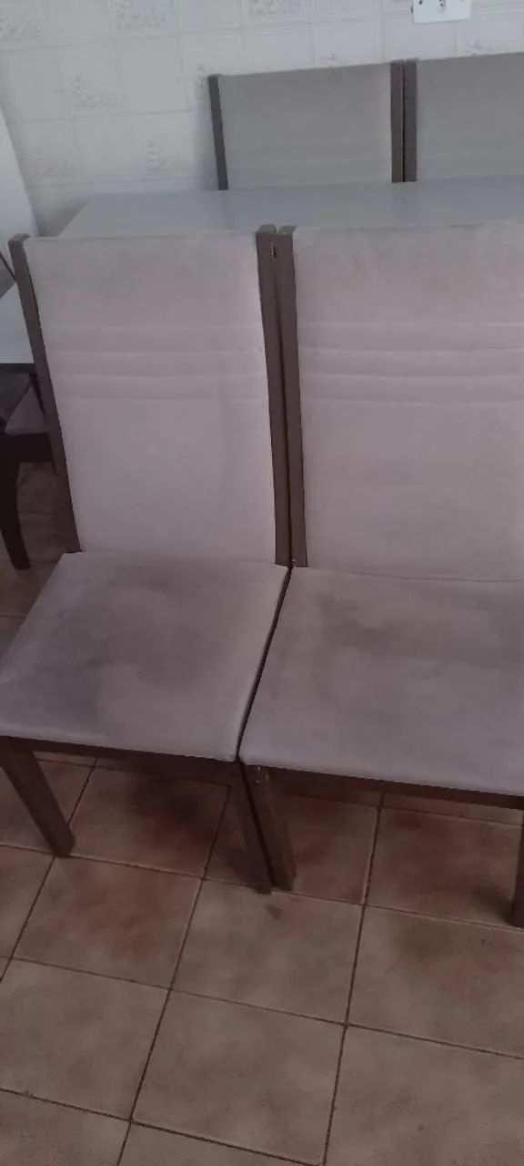 Mesa Madeira com tampo de Vidro 6 lugares  - Foto 2