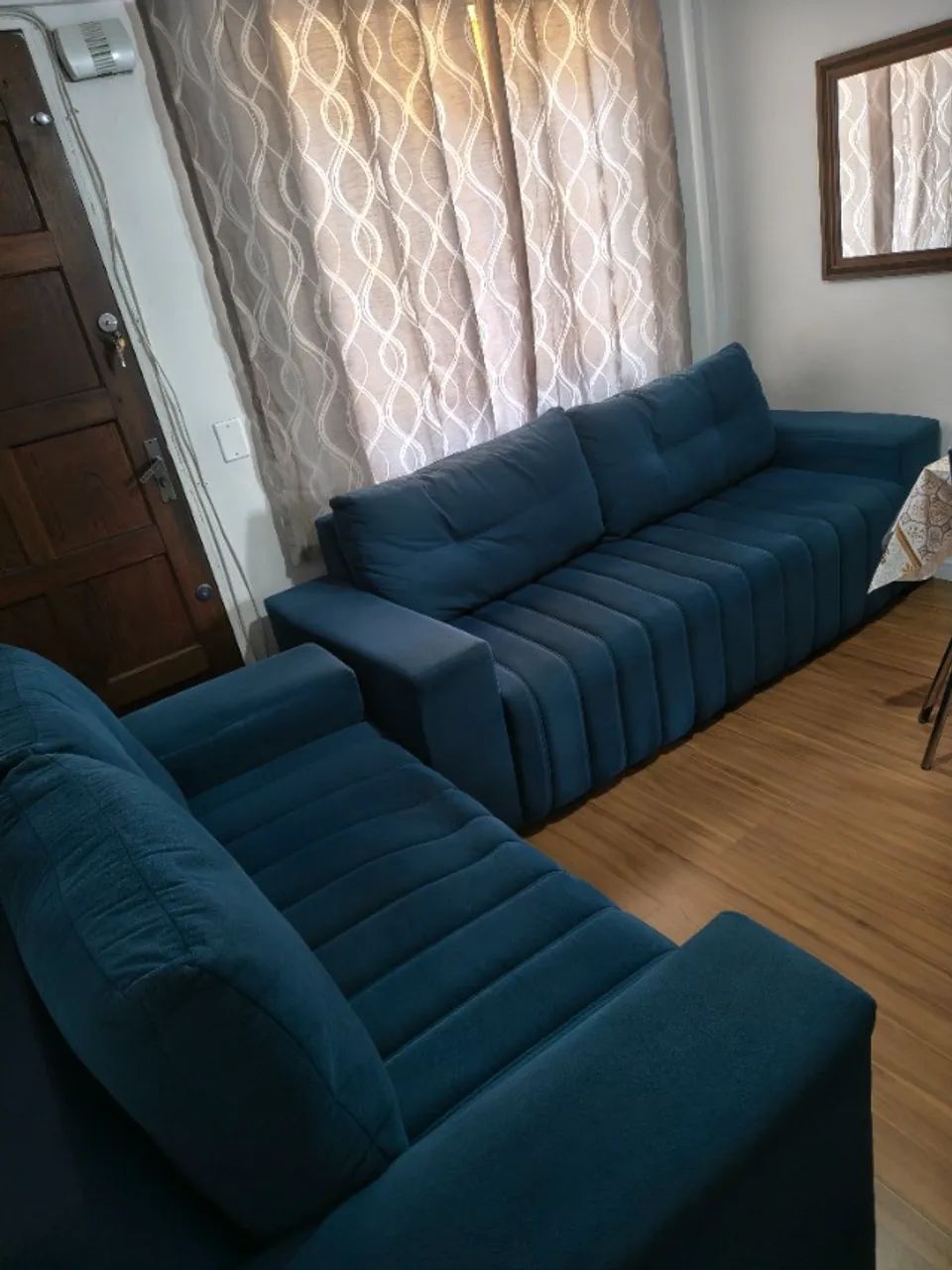 Sofá 2 e 3 lugares Suede - turquesa  - Foto 2