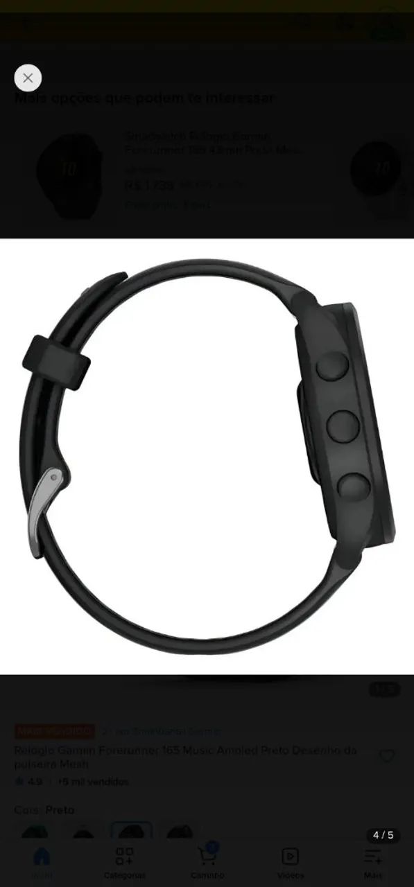 Relógio Smartwatch Garmin Forerunner 165 Music - Foto 4