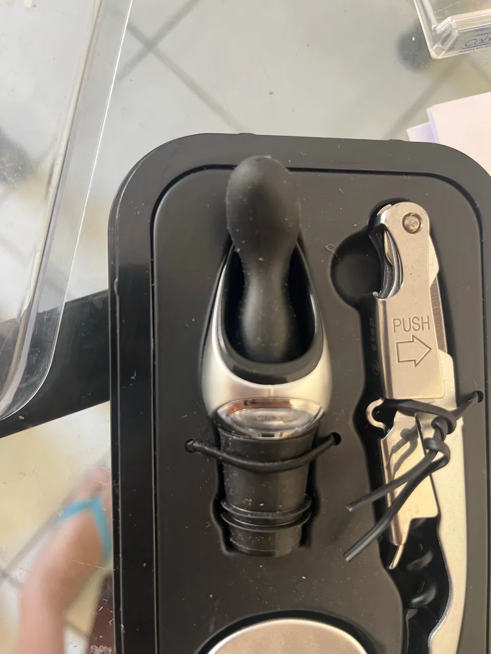 Saca rolha corta lacre e tampão inox - Foto 2