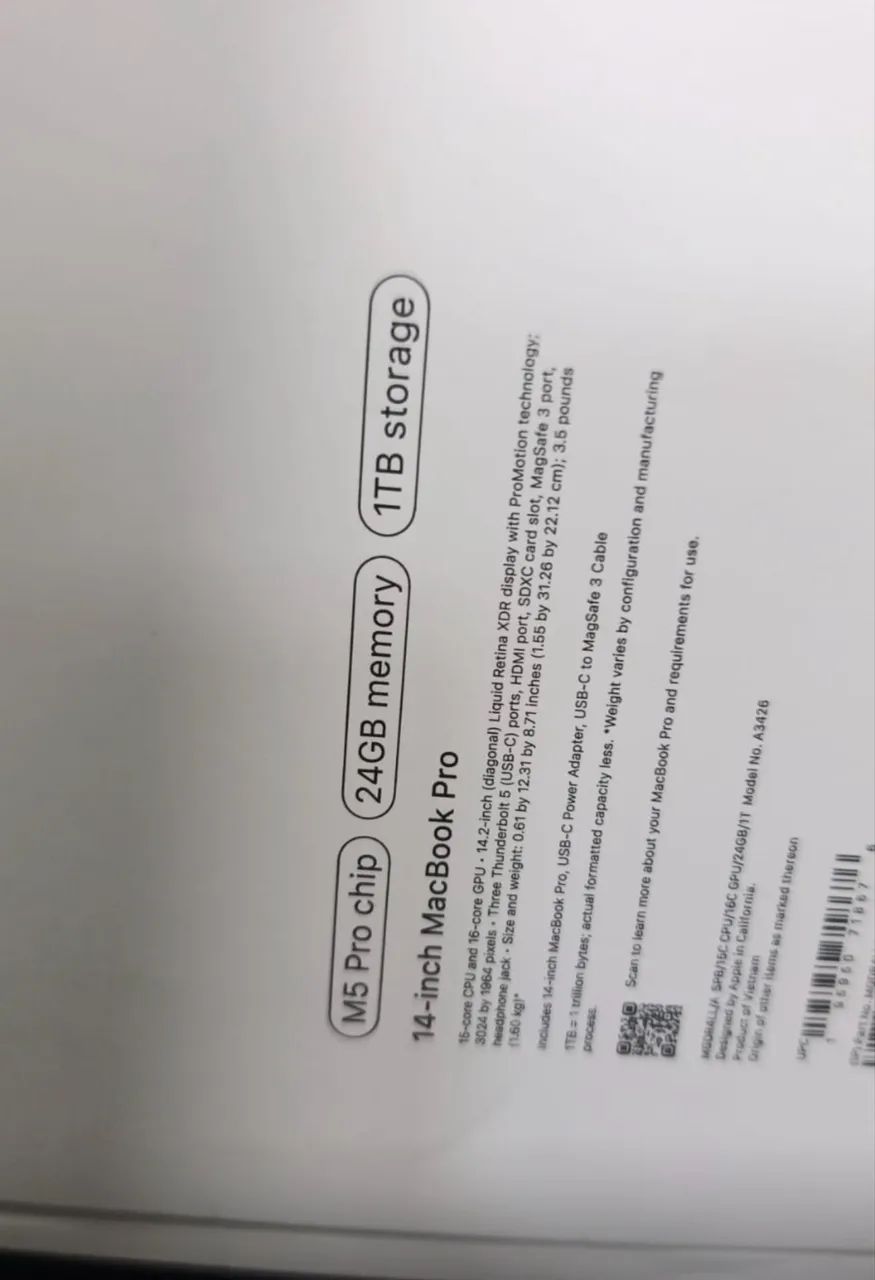   MACBOOK PRO 14 INCH. M5 PRO 