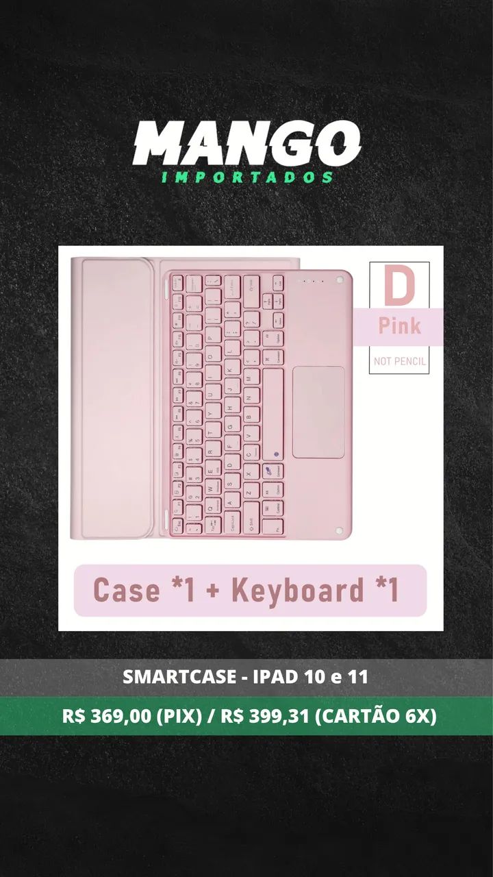 Capa com Teclado para iPads 10 e 11 