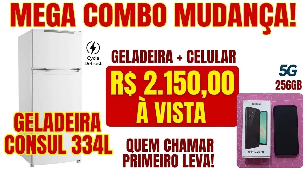 Vendo COMBO geladeira + celular