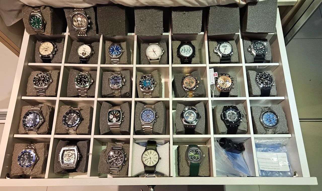 Relógios multimarcas. Rolex, Patek Phillipe, Navyforce, Pagani Design etc..