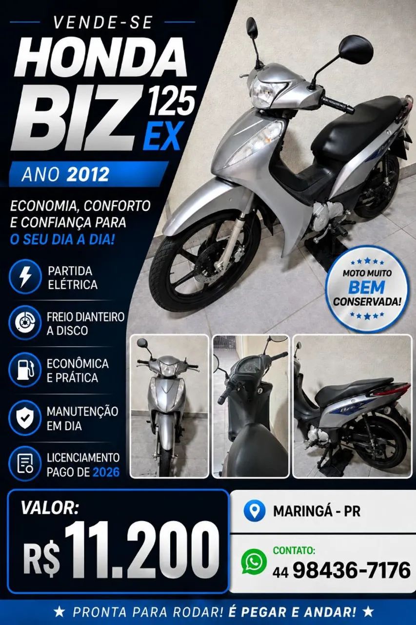 Biz 2012 Ex Cinza - Foto 5