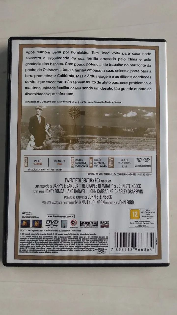 DVD original vinhas da ira ótimo estado.  - Foto 5