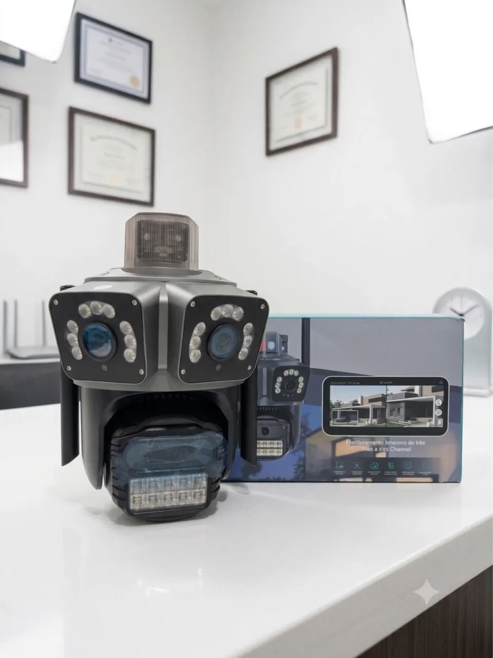 10x S/ JUROS CÂMERA DE SEGURANÇA 3 EM 1 HD WI-FI EXTERNA 6MP A PRONTA ENTREGA - Foto 2