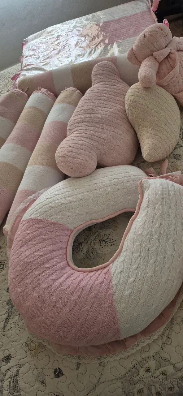 Kit berço rosa ( usado) - Foto 2