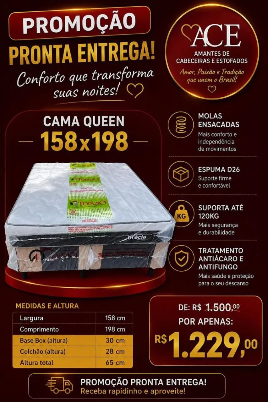 CAMA BOX QUEEN TOPÁZIO 