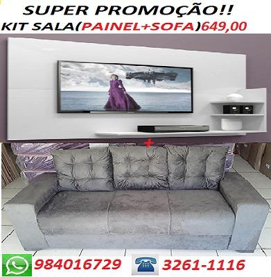 Preço Bom Demais Lindo Kit Sala(Sofa+ Painel) Novo Apenas 649,00