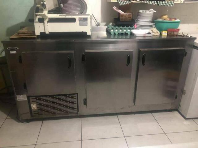Balcão refrigerado de encosto Aço escovado - Foto 2