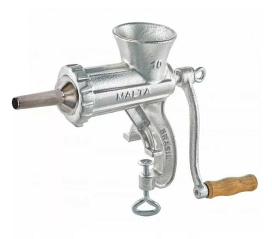 Moedor De Carne Forte Manual Boca 10 Com Funil Inox Linguiça Malta