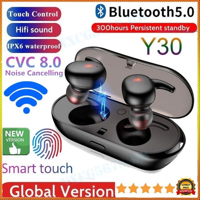 Y30 TWS Fone De Ouvido Sem Fio Bluetooth 5.0 Estéreo Esportivo Para Smartphone Android  - Foto 2