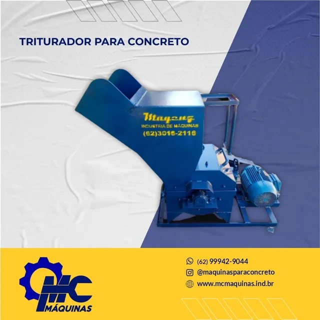 Triturador de concreto, triturador de blocos, canaletas e pisos de cimento