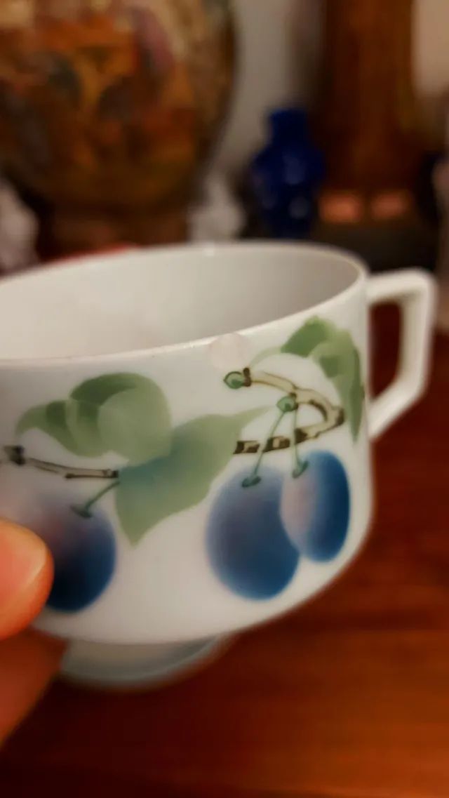 Trio de xícaras para chá Tcheca (detalhes na borda) - Foto 2