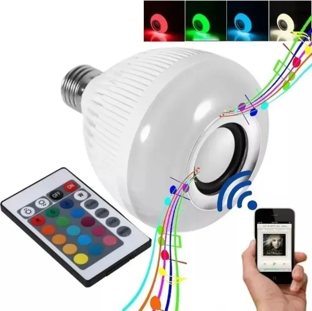 Lâmpada caixa de som com controle remoto Music Bulb Party Ball Wj-l2 wpp:43. *