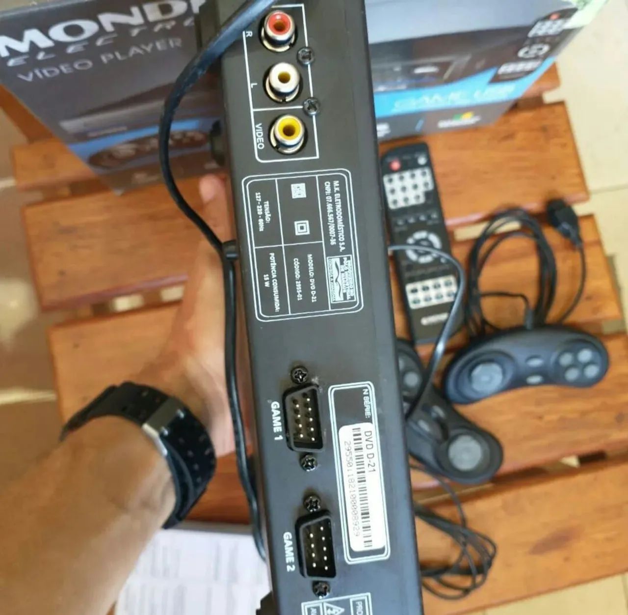 Dvd player gamer mondial D-21 usb blqck line + karaokê + 600 jogo retrôs - Foto 2
