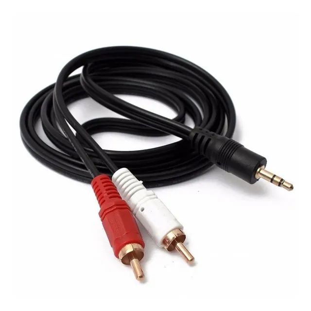Cabo P2 X 2 Rca Estéreo áudio e vídeo  - Foto 4