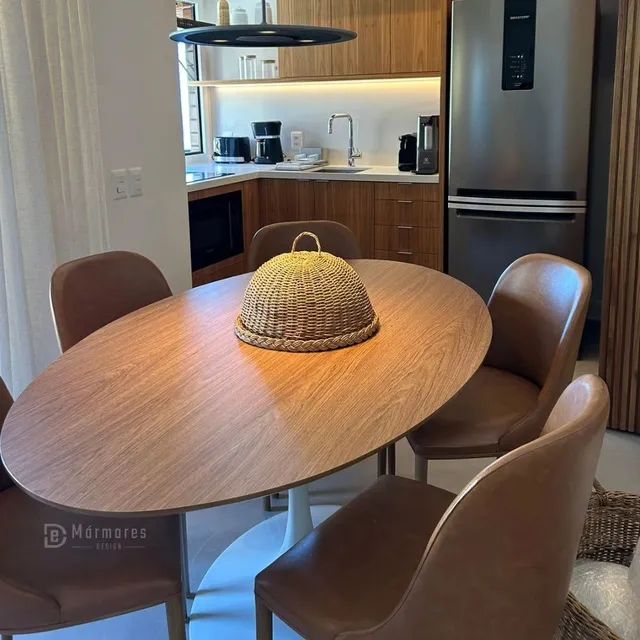 Mesa Saarinen MDF louro freijó 1.60x90  - Foto 4