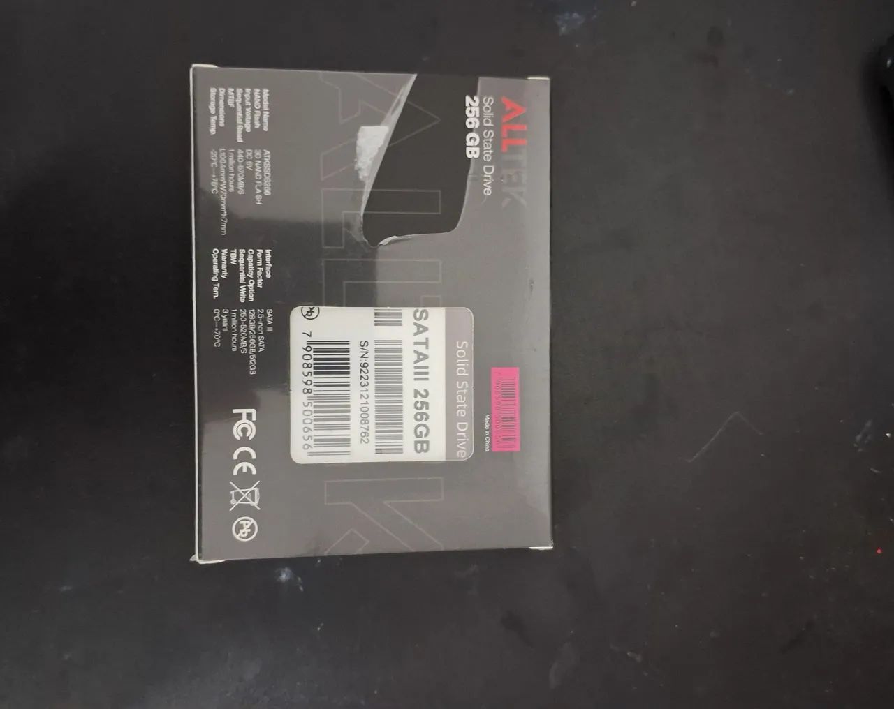 SSD ALLTEK 256GB SATA III - Novo