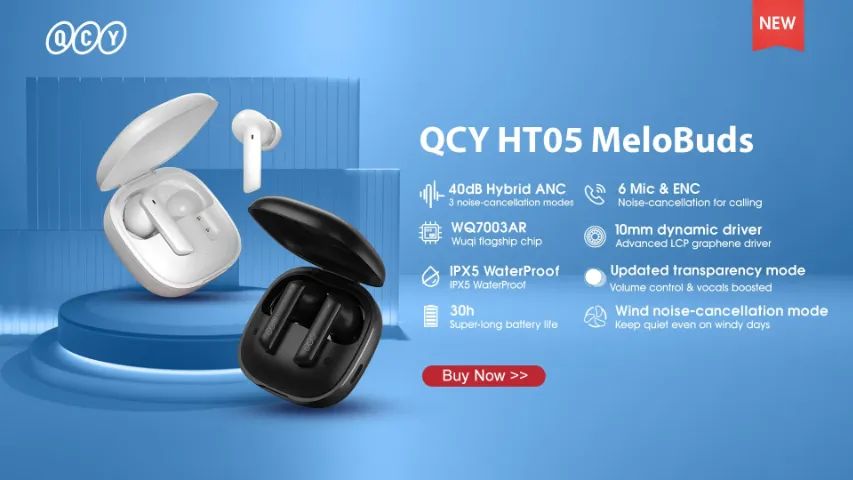 Fone QCY HT05 (MeloBuds) Bluetooth + Case + Kit Limpeza - Foto 6