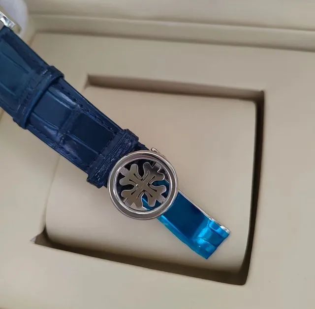 Relogio Patek Philippe Geneve Azul Automático e - Foto 5