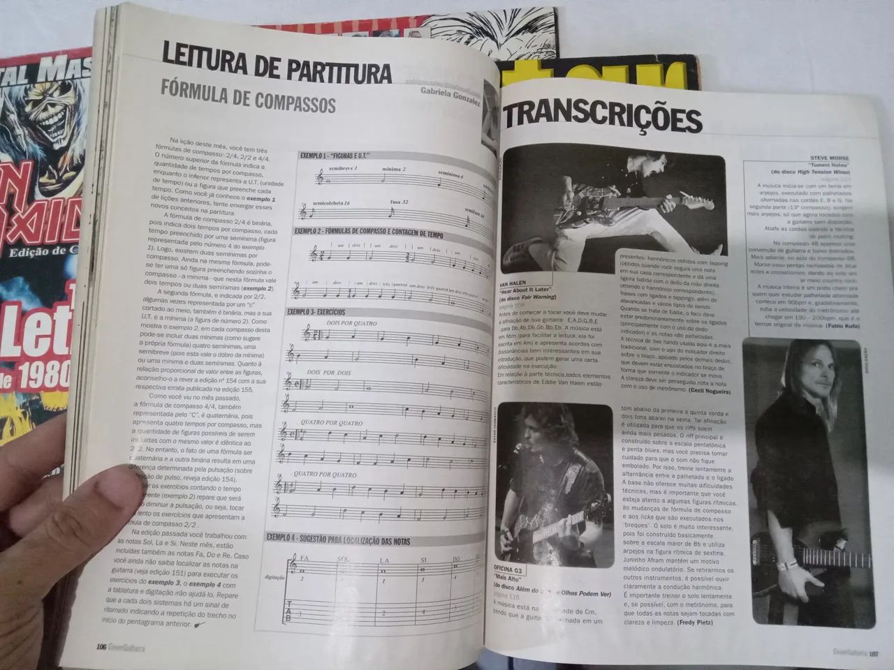 Revistas Guitarra, guitar class e duas com letras do Iron Maiden - Foto 5