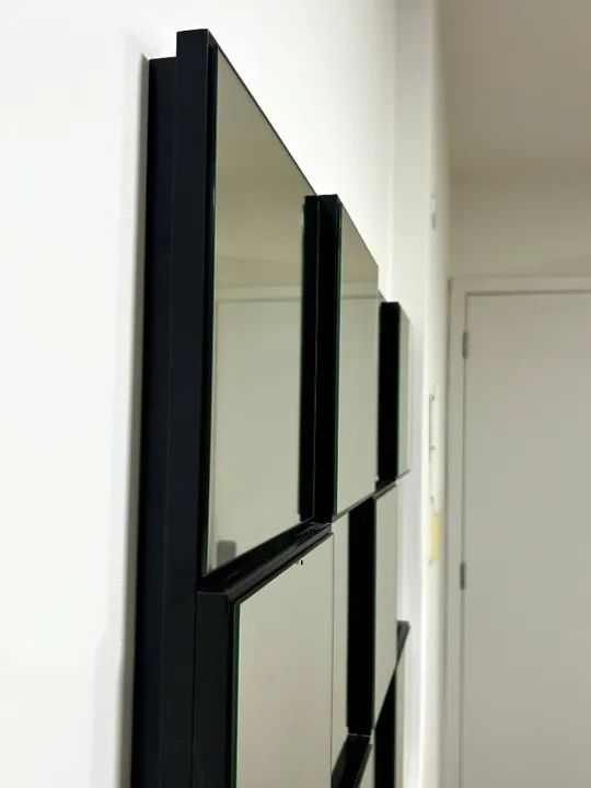 Espelho Quadriculado 3d Tb87 Preto/Espelho 100x75 - Dalla Costa - Foto 2