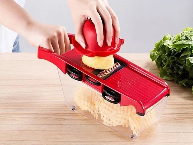 6 Em 1 Mandoline Fatiador De Legumes Ralador Aço Inoxidavel - Foto 5