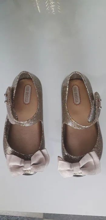 Sapatilhas Melissa Baby Glitter Dourado - Foto 2