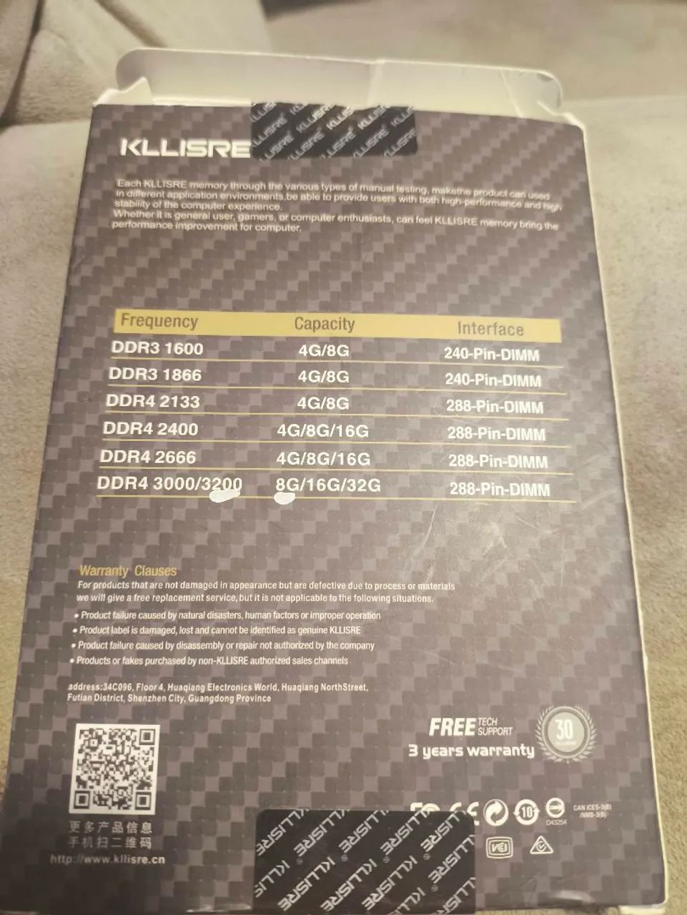 2x 8GB DDR4 3200MHz Kllisre PC4-25600U-CL22 novo  - Foto 3