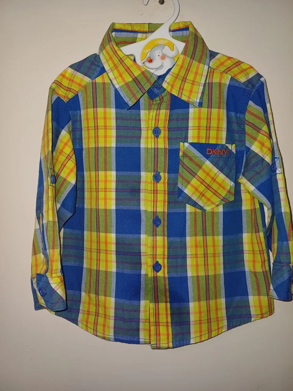 Camisa Xadrez DKNY Infantil semi-nova 