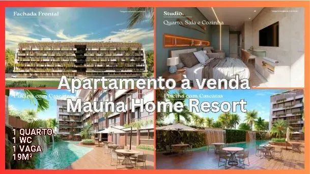 Apartamento à venda no Mauna Home Resort em Tamandare - Ipojuca - PE 1 quarto 1 wc 1 vaga 