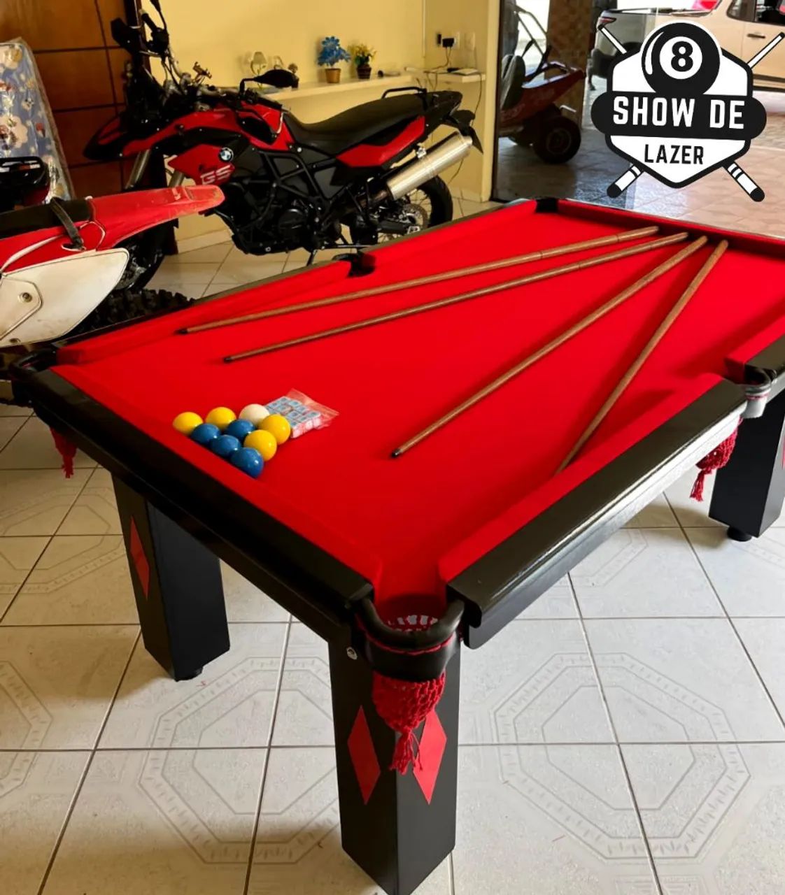 Sinuca Tipo Bilhar Premium Vermelha  - Foto 4
