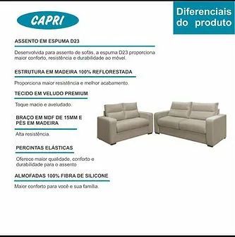 Conjunto de Estofados 3 e 2 Lugares Capri - Estofados Linhares - Foto 2
